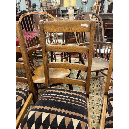 631 - 4 Edwardian oak chairs