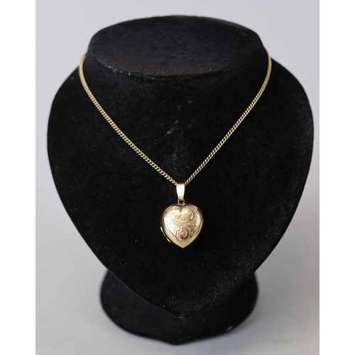 81 - 9ct gold locket on 9ct gold chain - Approx W: 10g