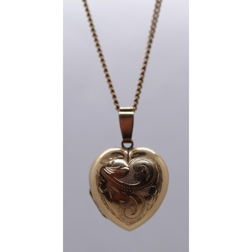 81 - 9ct gold locket on 9ct gold chain - Approx W: 10g