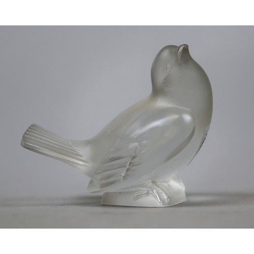 152 - Lalique ‘Mocking Sparrow’ (8cm) together with Lalique Koi carp