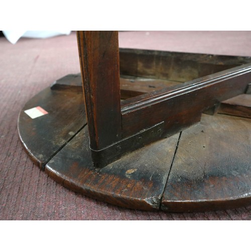 470 - Early elm cricket table - Approx D: 67cm H: 65cm