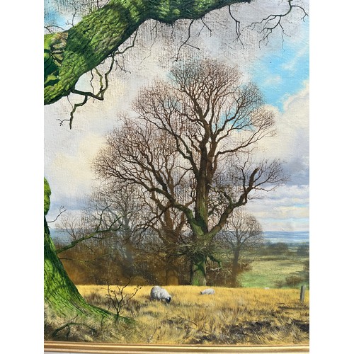 432 - Anthony Gibbs (B.1951-) original oil on canvas of a tree 1975 - Approx IS 101cm x 50cm