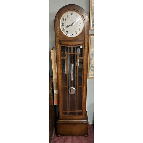 476 - 1930s Art Deco long case clock with Westminster chime by Enfield in working order