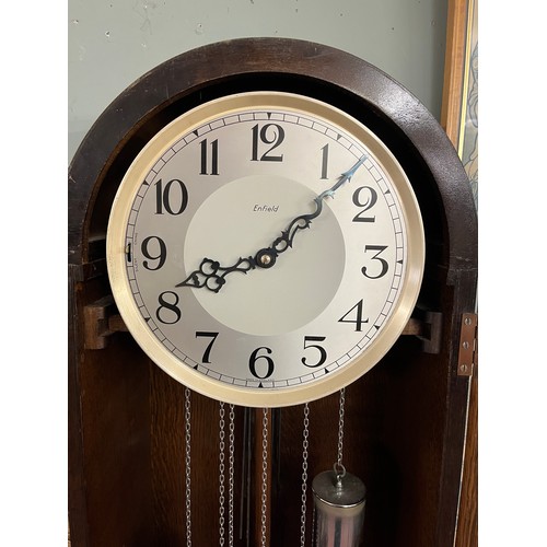 476 - 1930s Art Deco long case clock with Westminster chime by Enfield in working order