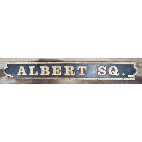 Victorian cast iron Albert SQ street sign - Approx: 109cm x 14cm