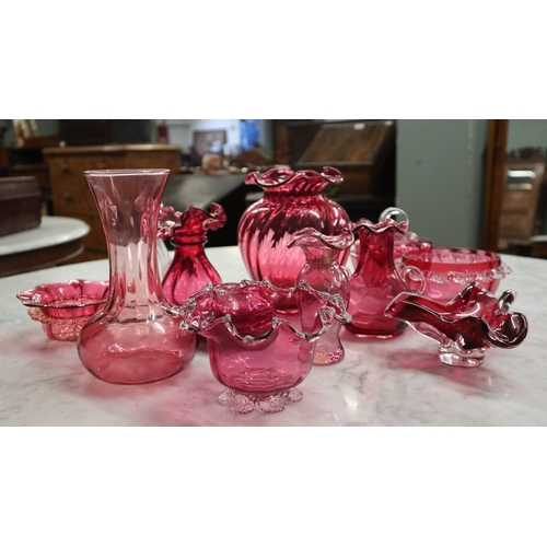 440 - Collection of cranberry glass