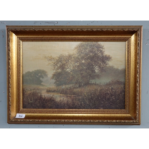 512 - Oil on board signed - Approx image size: 44cm x 29cm