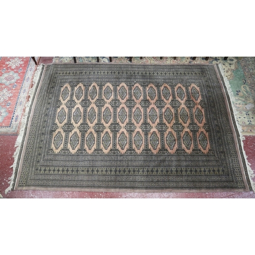 699 - Large Bokhara pattern, wool and cotton, very fine hand woven rug. 295cm x 198cm