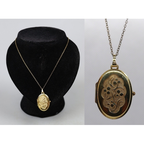 72 - Rolled gold locket on chain