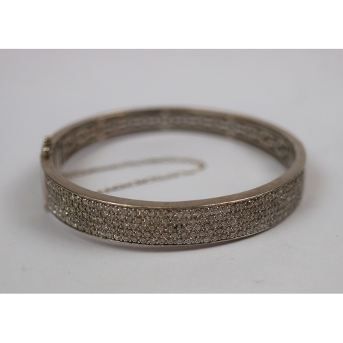 77 - Silver and CZ set bangle