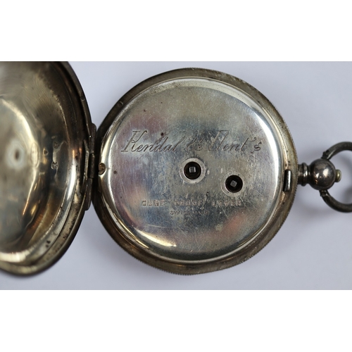 155 - Silver pocket watch and Albert chain