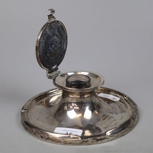 16 - Large hallmarked Capstan inkwell