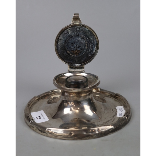 16 - Large hallmarked Capstan inkwell