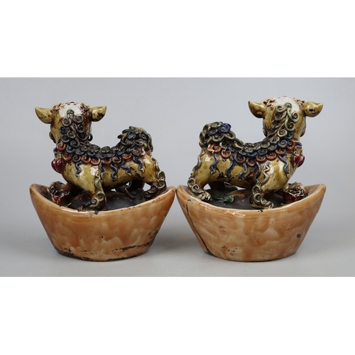 262 - Pair of antique ceramic Dogs of Foo