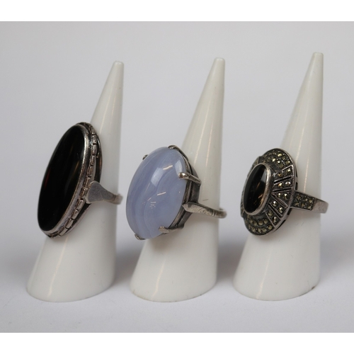 39 - 3 vintage silver cocktail rings