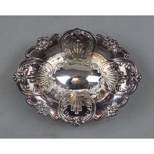 4 - Oval silver bon bon dish