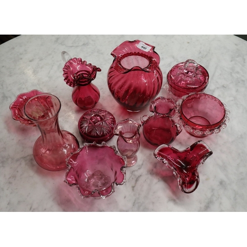 440 - Collection of cranberry glass