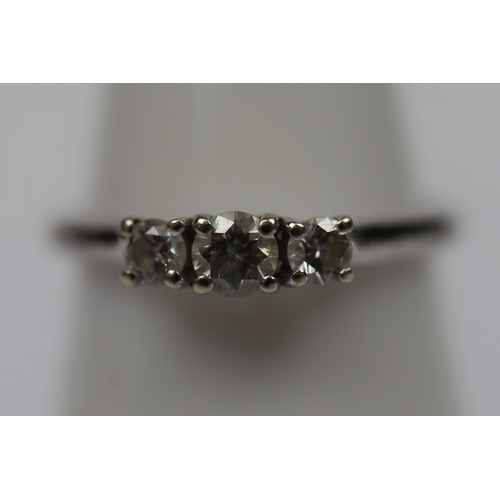 55 - 9ct gold diamond set ring - Size I