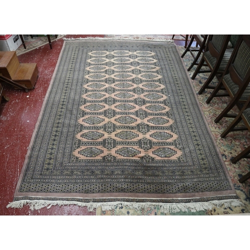 699 - Large Bokhara pattern, wool and cotton, very fine hand woven rug. 295cm x 198cm