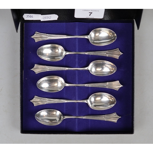 7 - 6 hallmarked silver teaspoons