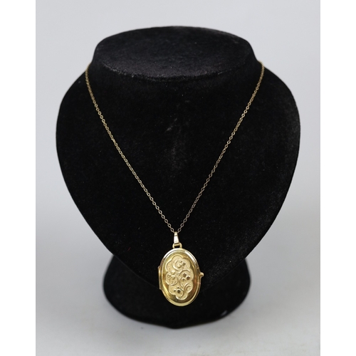 72 - Rolled gold locket on chain