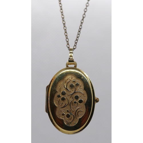 72 - Rolled gold locket on chain