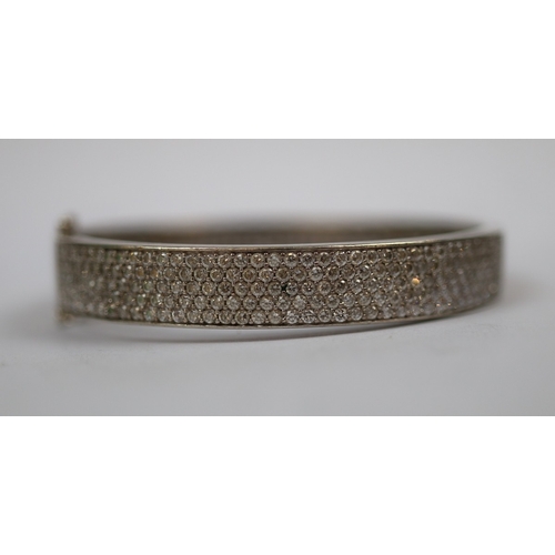 77 - Silver and CZ set bangle