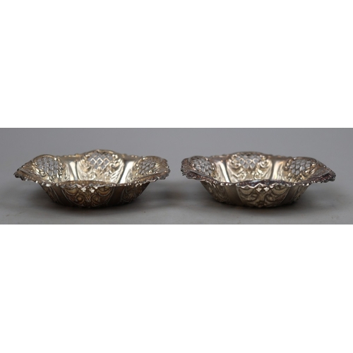 8 - Pair of hallmarked silver bon bon dishes