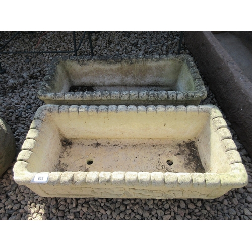 625 - Pair of stone trough planters by Gardens of Stone