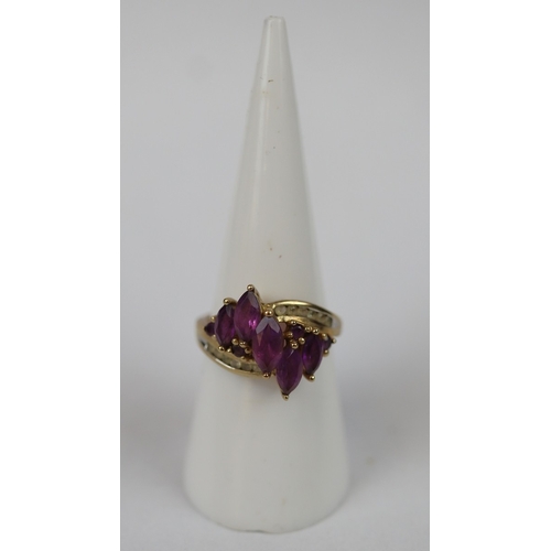 74 - 9ct amethyst set ring - Ring size: N