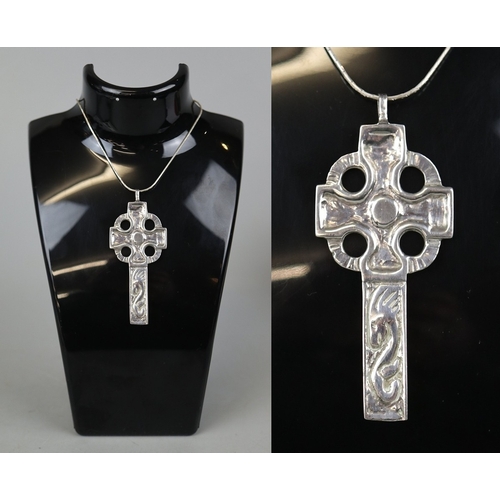 79 - Hallmarked silver chain with silver Celtic cross