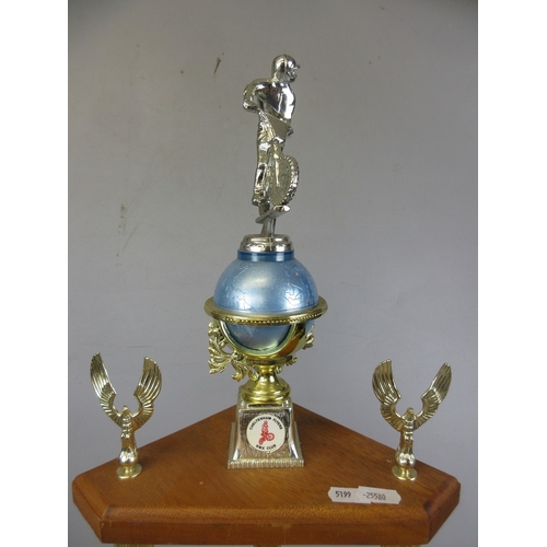 256 - 3 BMX sports trophies - Approx heights: 72cm