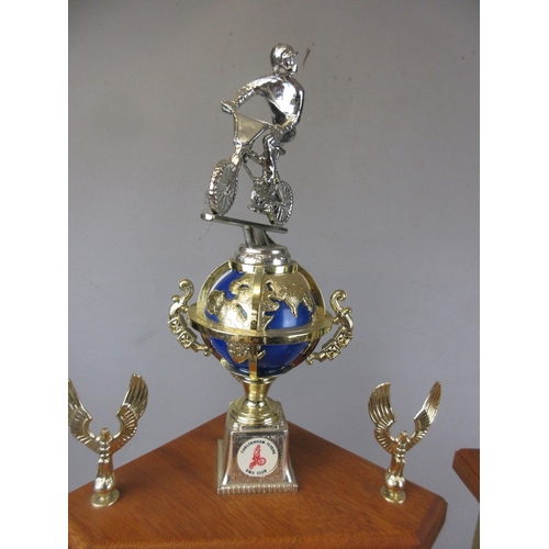 256 - 3 BMX sports trophies - Approx heights: 72cm