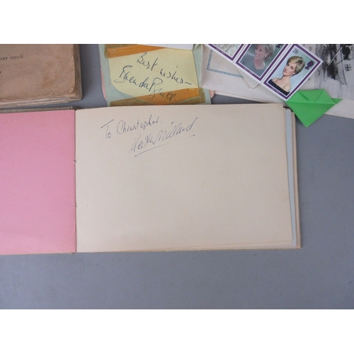 259 - Autograph book together with autographs etc