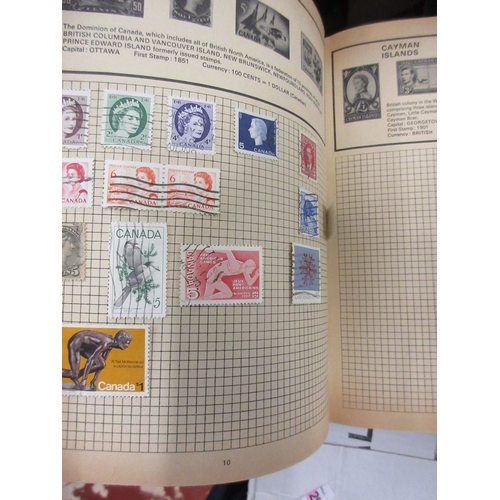 261 - Stamps - World box for sorting in junior albums, pocket stock book of China, USA etc