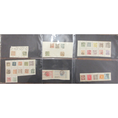 269 - Stamps - Japan earlies on parts of old album pages