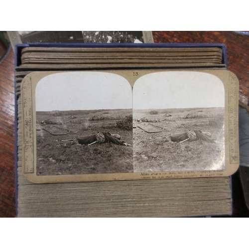 285 - Stereoscope together with a boxed volume full set of WW1 slides