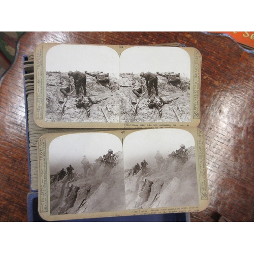 285 - Stereoscope together with a boxed volume full set of WW1 slides