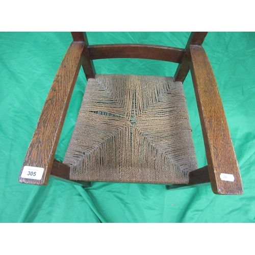 305 - Oak rush seated child's chair