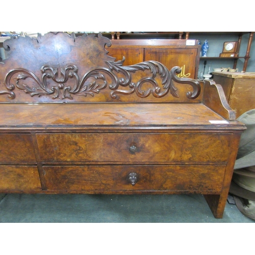 308 - Victorian burr walnut desk tidy