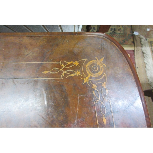 317 - Victorian inlaid walnut card table