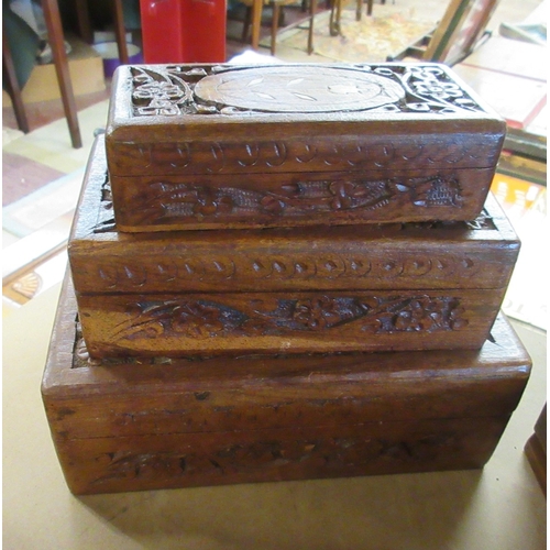 322 - Collection of woodenware and music boxes