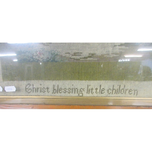 380 - Antique tapestry - Jesus Christ blessing little children