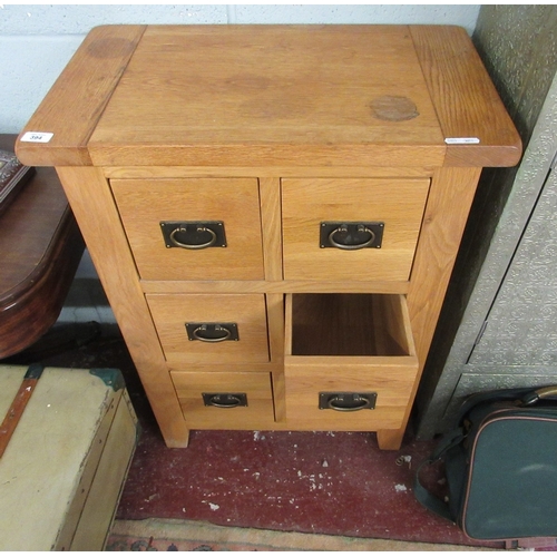 394 - Oak set of 6 drawers - W: 67cm D: 40cm H: 94cm