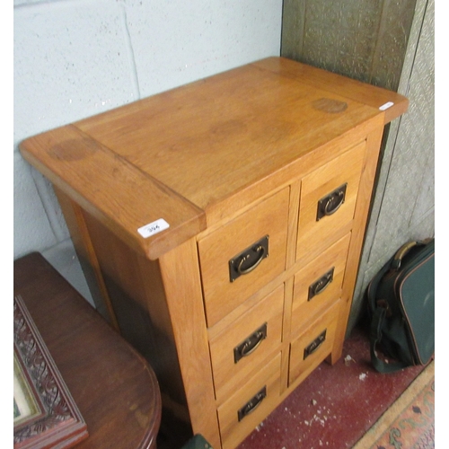 394 - Oak set of 6 drawers - W: 67cm D: 40cm H: 94cm