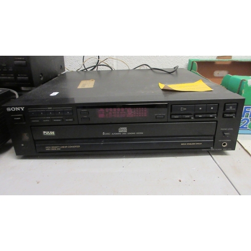 411 - Collection of stereo equipment to include Denon Sony and JVC