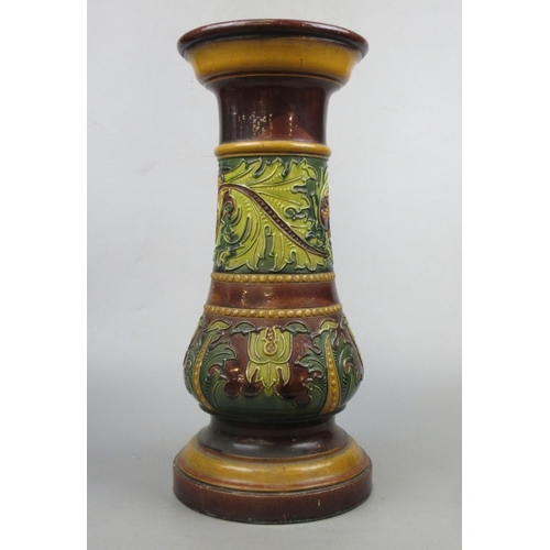 459 - A Royal Doulton Lambeth stoneware jardinière stand, decorated with sprigged mouldings - Approx H 50c... 