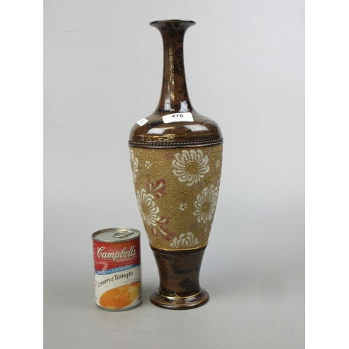 478 - Large Doulton Lamberth slaters vase - Approx H: 39cm W: 13cm