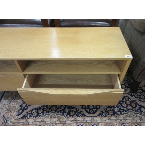 489 - Ercol blonde elm TV/media unit - W: 145cm D: 39cm H: 50cm