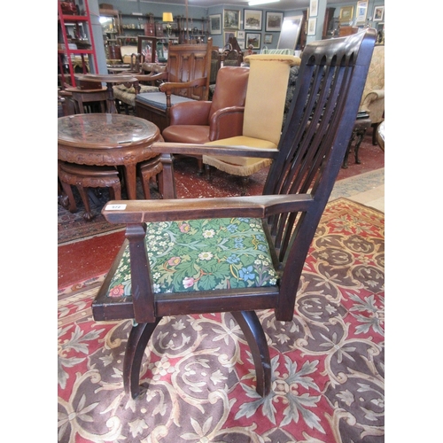 572 - Early 20thC Arts & Crafts inspired swivel chair